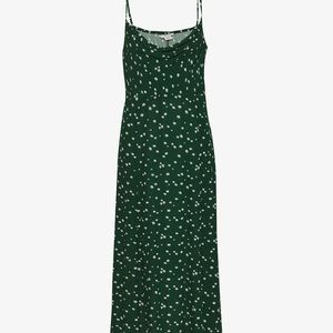 Green floral cowl neck maxi dress